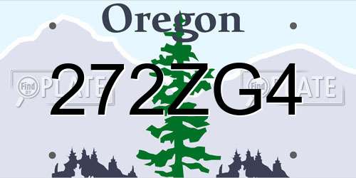 272ZG4 Oregon License Plate