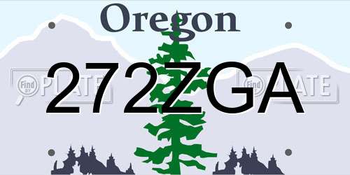 272ZGA Oregon License Plate