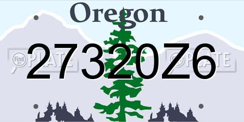 27320Z6 Oregon License Plate