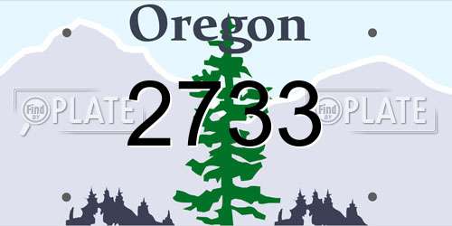 2733 Oregon License Plate
