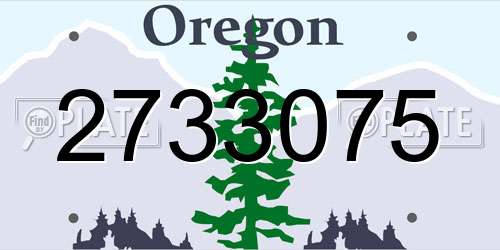 2733075 Oregon License Plate