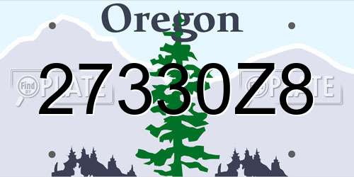 27330Z8 Oregon License Plate
