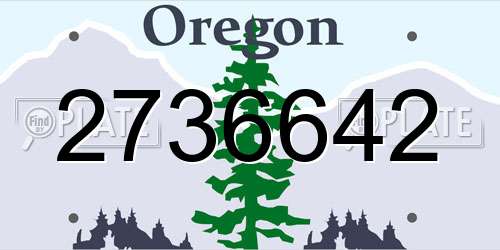 2736642 Oregon License Plate
