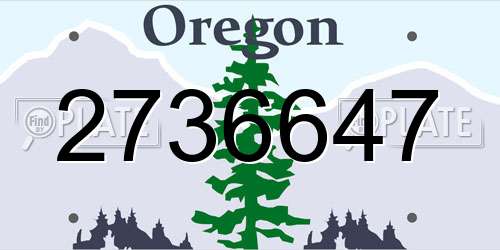 2736647 Oregon License Plate