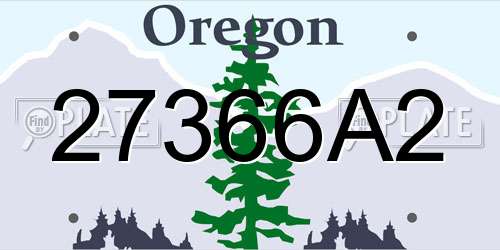 27366A2 Oregon License Plate