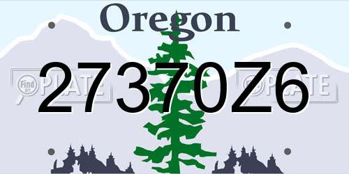 27370Z6 Oregon License Plate