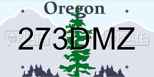 273DMZ Oregon License Plate