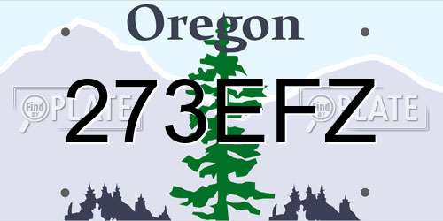 273EFZ Oregon License Plate