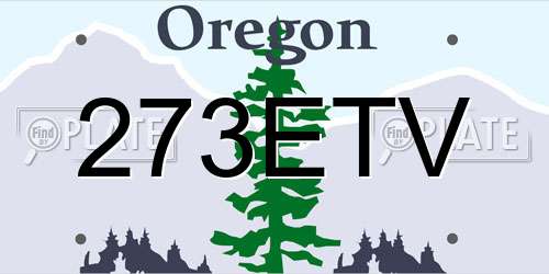 273ETV Oregon License Plate