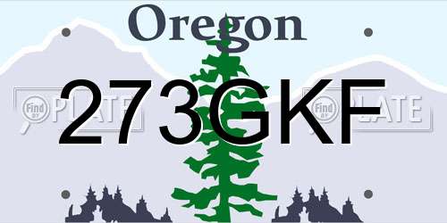 273GKF Oregon License Plate