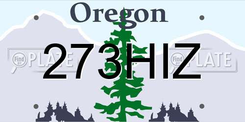 273HIZ Oregon License Plate