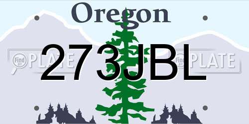273JBL Oregon License Plate