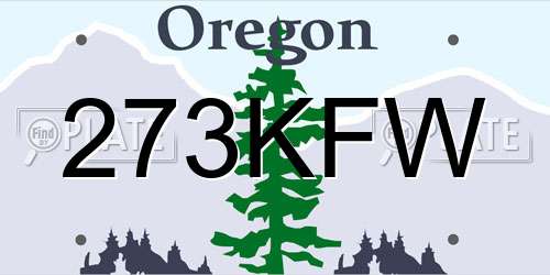 273KFW Oregon License Plate