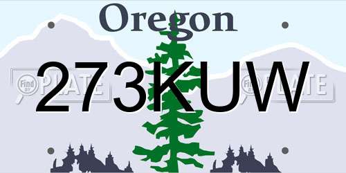 273KUW Oregon License Plate