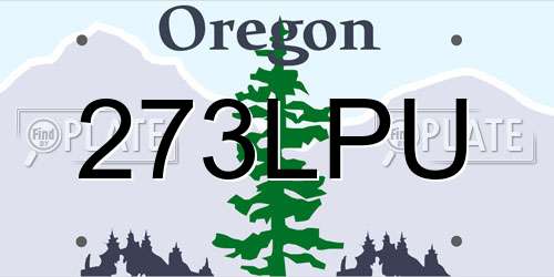 273LPU Oregon License Plate