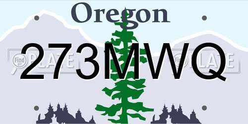 273MWQ Oregon License Plate