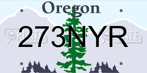 273NYR Oregon License Plate