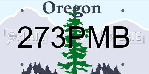 273PMB Oregon License Plate