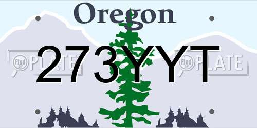 273YYT Oregon License Plate