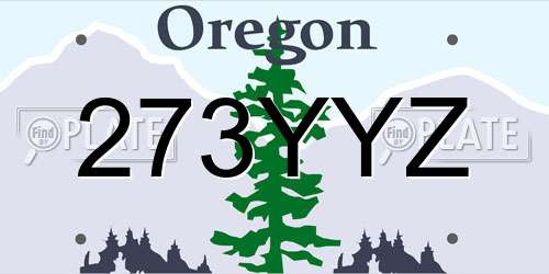 273YYZ Oregon License Plate