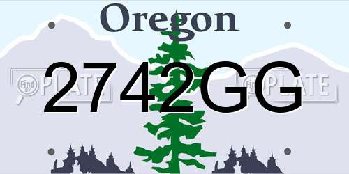 2742GG Oregon License Plate
