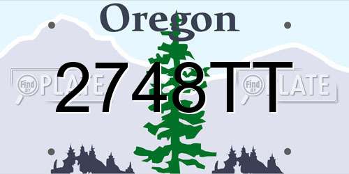 2748TT Oregon License Plate