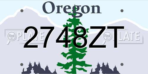 2748ZT Oregon License Plate