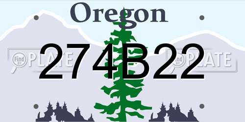 274B22 Oregon License Plate