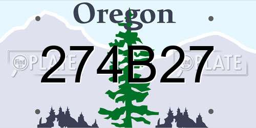 274B27 Oregon License Plate