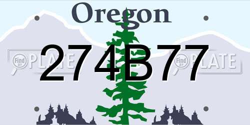 274B77 Oregon License Plate