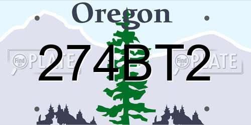 274BT2 Oregon License Plate