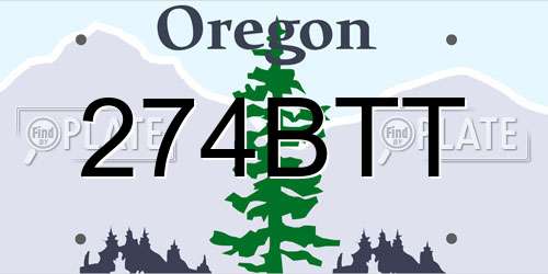 274BTT Oregon License Plate