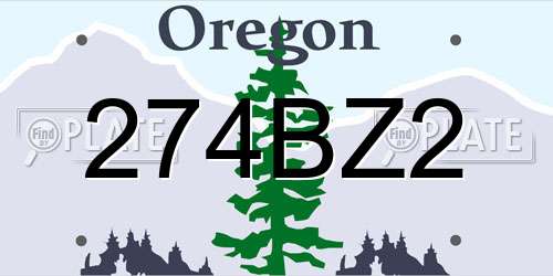 274BZ2 Oregon License Plate