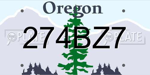 274BZ7 Oregon License Plate