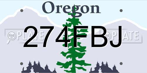 274FBJ Oregon License Plate
