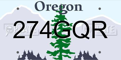 274GQR Oregon License Plate