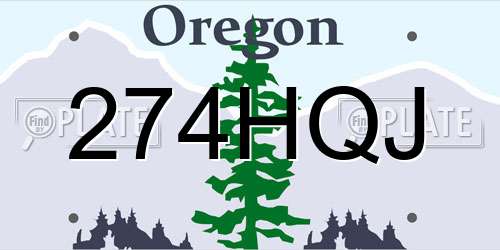 274HQJ Oregon License Plate
