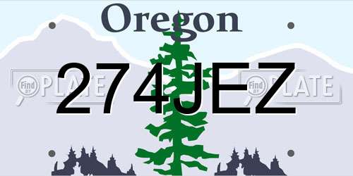 274JEZ Oregon License Plate
