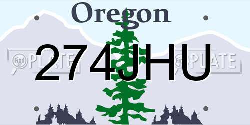 274JHU Oregon License Plate