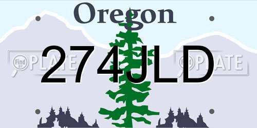 274JLD Oregon License Plate