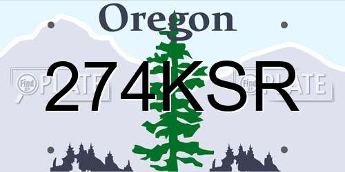 274KSR Oregon License Plate