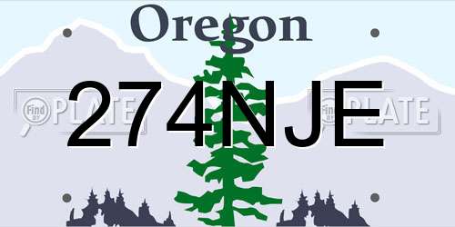 274NJE Oregon License Plate