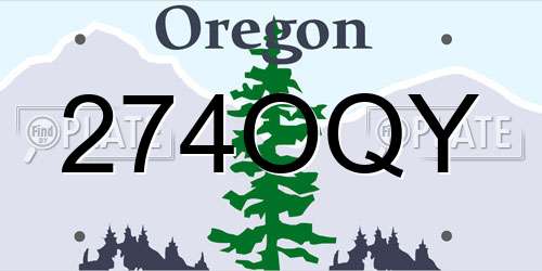 274OQY Oregon License Plate