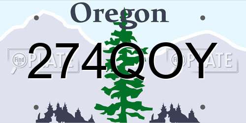 274QOY Oregon License Plate