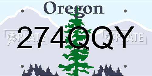 274QQY Oregon License Plate