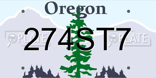 274ST7 Oregon License Plate