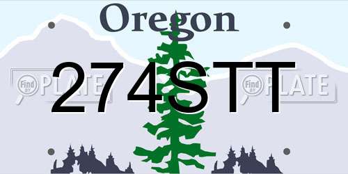 274STT Oregon License Plate