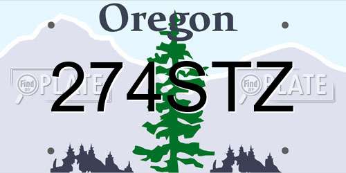 274STZ Oregon License Plate