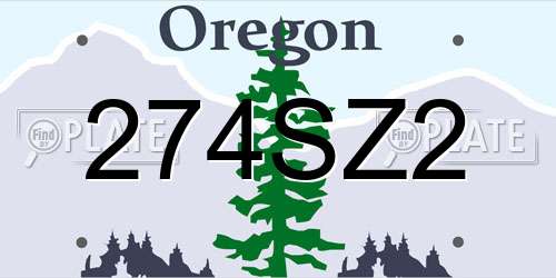 274SZ2 Oregon License Plate