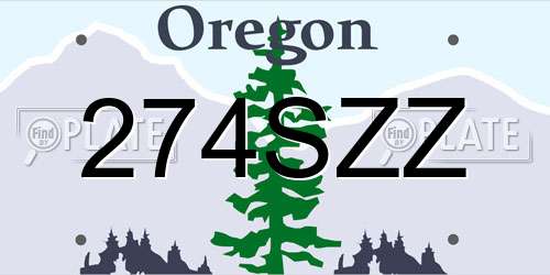 274SZZ Oregon License Plate